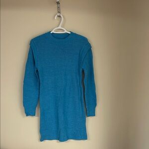 Elegant Blue Knit Mini Dress